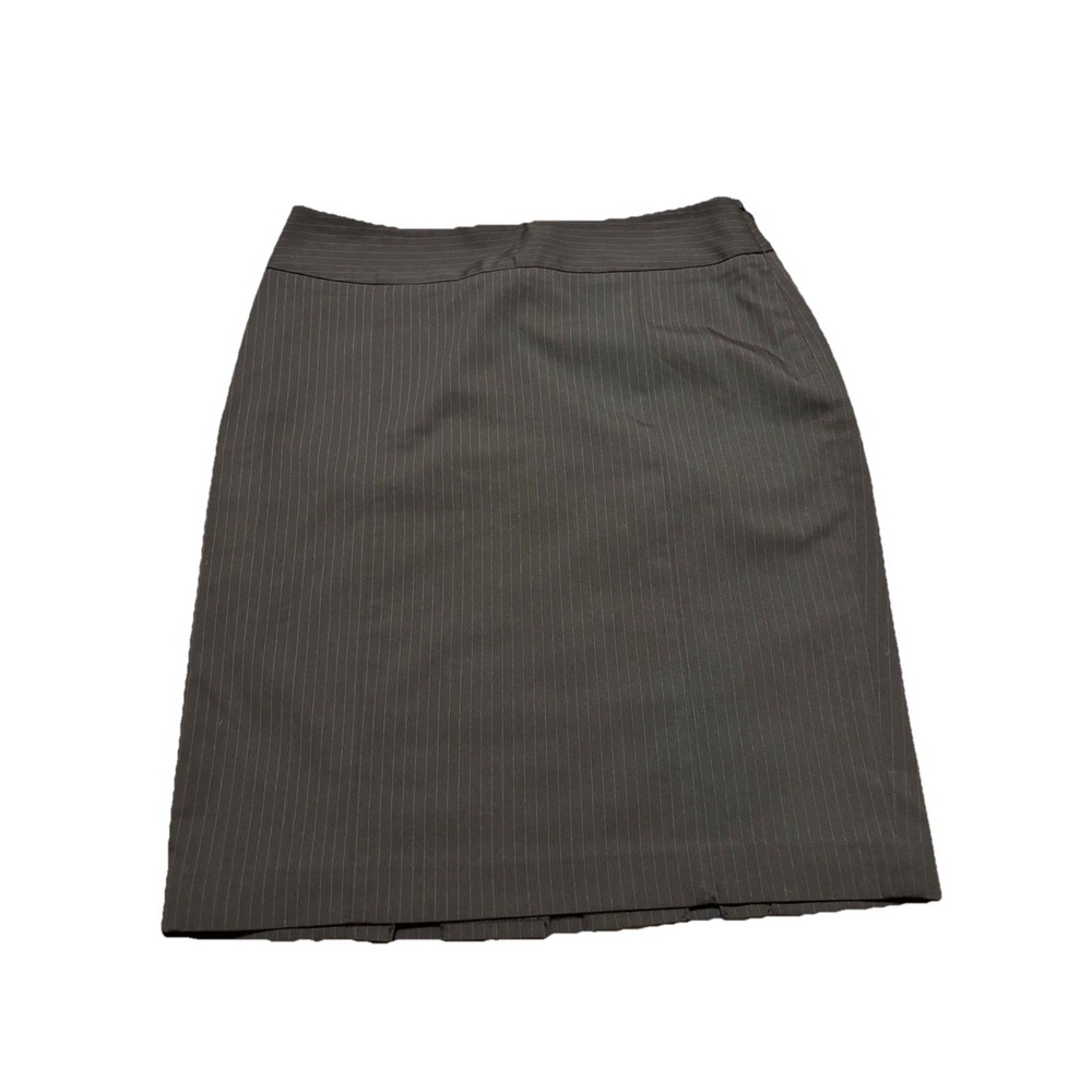 The Limited Collection Women's Gray Pinstripe Pencil Skirt With Back Ruffle Sz 4